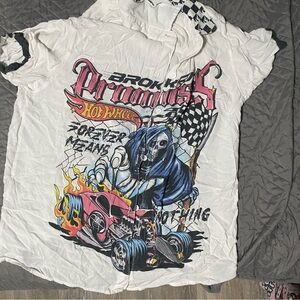 Broken Promises Hot Wheels Button up Top